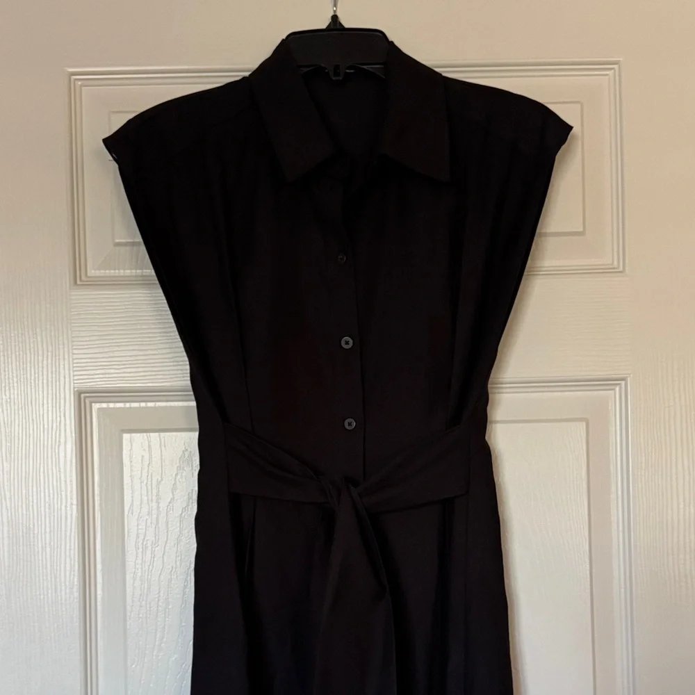 Mango Black Flowy Shirt Dress - Picture 3 of 11